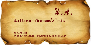 Waltner Annamária névjegykártya